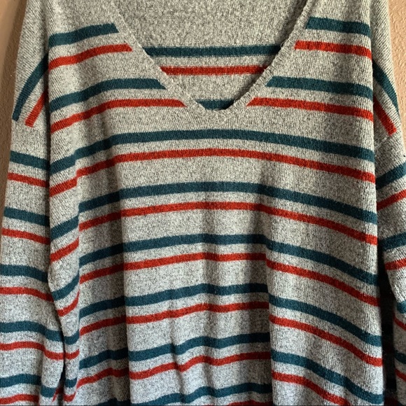 Urban Outfitters BDG Striped V-Neck Oversized Sweater Size M/L - Picture 5 of 9